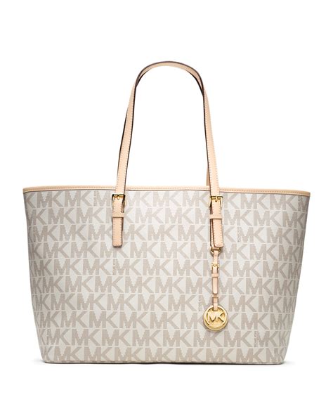 white michael kors purse with mk logo|Michael Kors outlet white purse.